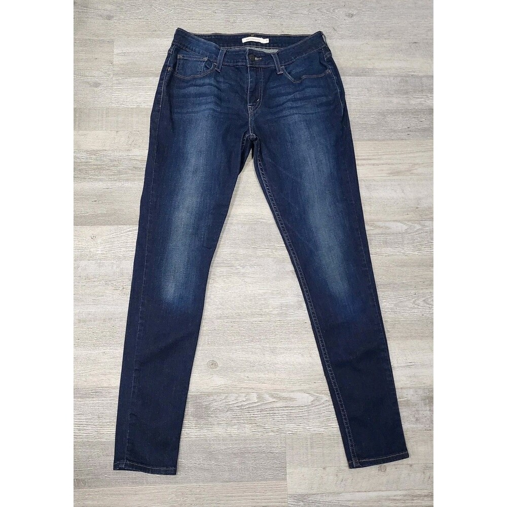 Levi's 535 Women's Super Skinny Dark Wash Blue Denim Jeans 5-pocket Button Sz 31
